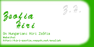 zsofia hiri business card